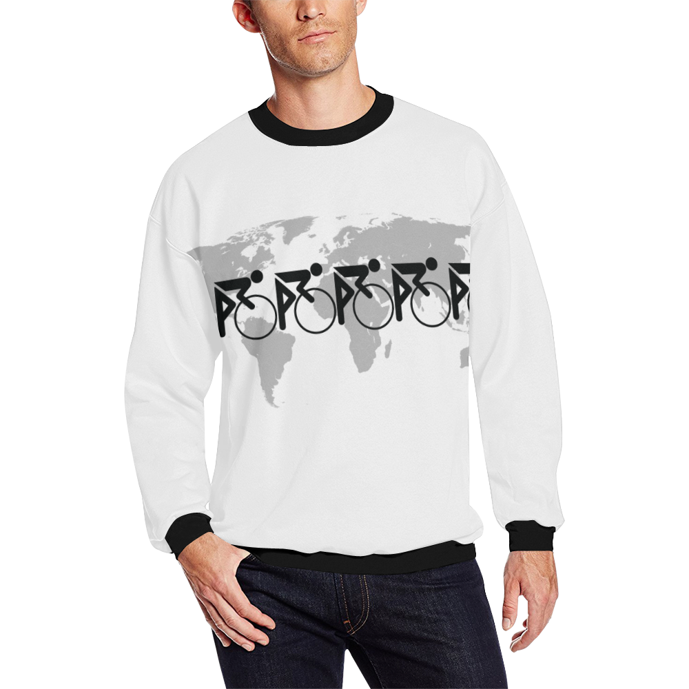 The Bicycle Race 3 Black All Over Print Crewneck Sweatshirt for Men/Large (Model H18)