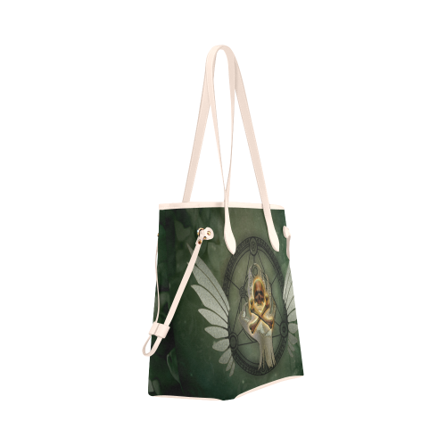 Skull in a hand Clover Canvas Tote Bag (Model 1661)