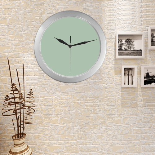 softmint Silver Color Wall Clock
