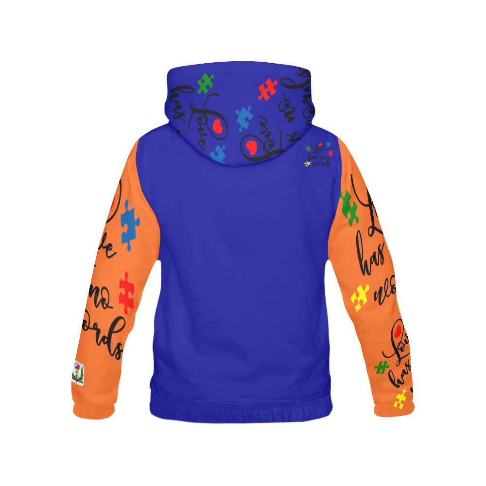 Fairlings Delight's Autism- Love has no words Men's Hoodie 53086Hh6 All Over Print Hoodie for Men (USA Size) (Model H13)