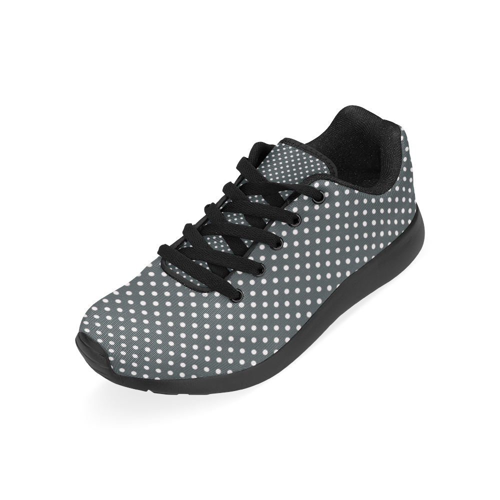 Silver polka dots Kid's Running Shoes (Model 020)