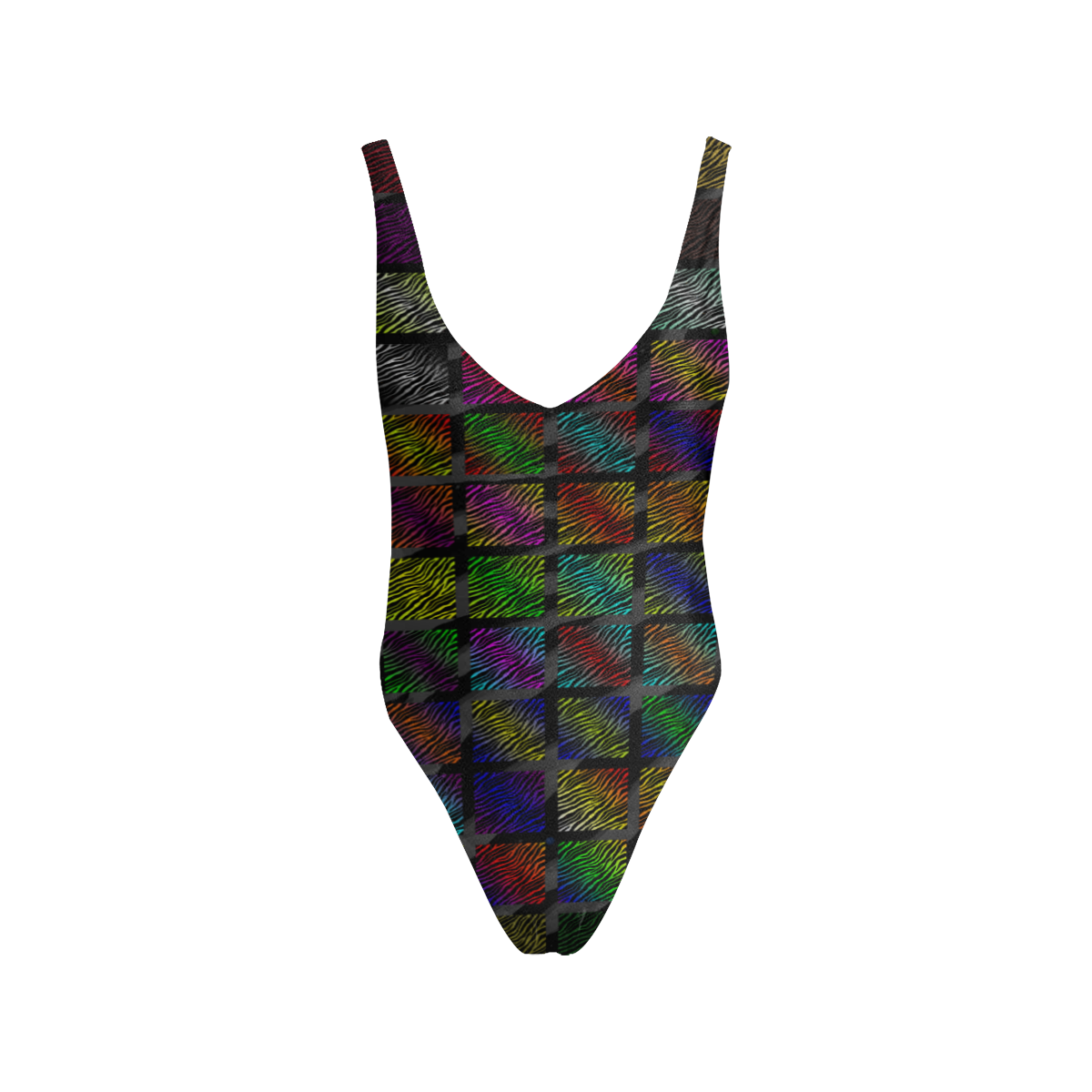 Ripped SpaceTime Stripes Collection Sexy Low Back One-Piece Swimsuit (Model S09)