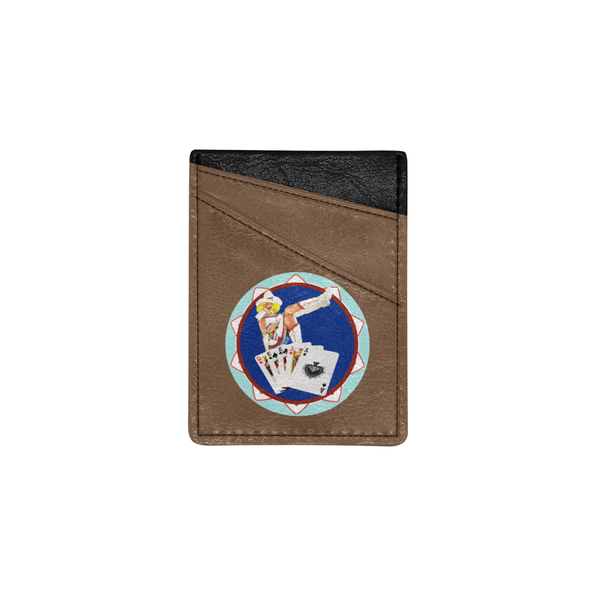 LasVegasIcons Poker Chip - Sassy Sally on Brown Cell Phone Card Holder