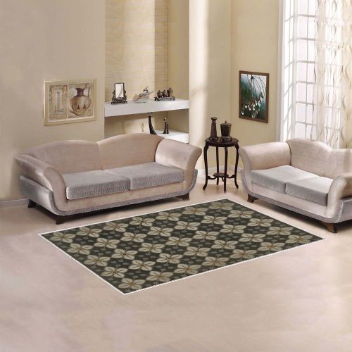 Ayumi Gray, Ivory, Gold Transitional Floral Area Rug 5'x3'3''