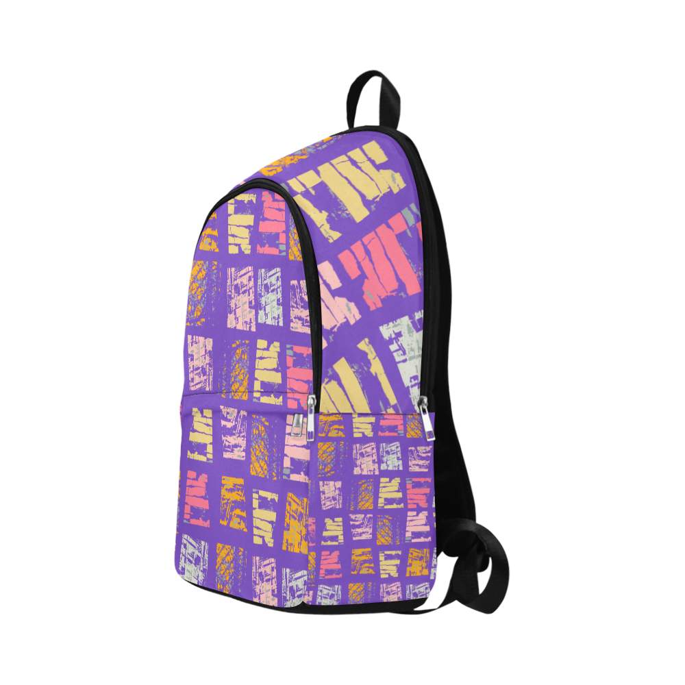 colored squares purple Fabric Backpack for Adult (Model 1659)