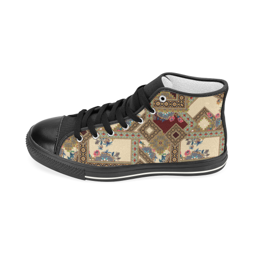 Luxury Abstract Design Men’s Classic High Top Canvas Shoes (Model 017)