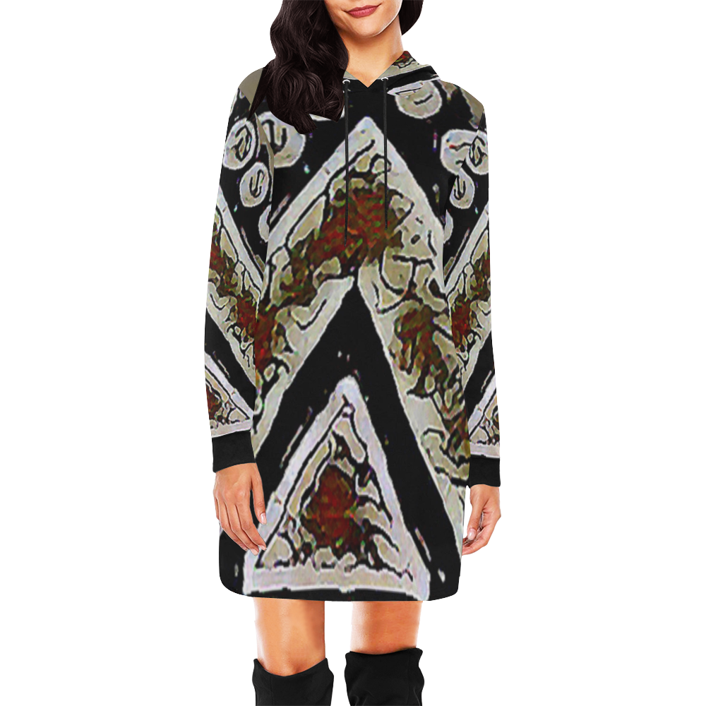 Don't Point4 All Over Print Hoodie Mini Dress (Model H27)