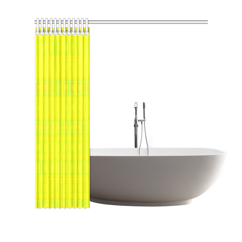 Yellow multicolored multiple squares Shower Curtain 69"x70"