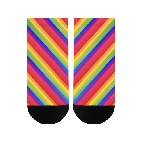 Rainbow Diagonal Stripes Men's Ankle Socks