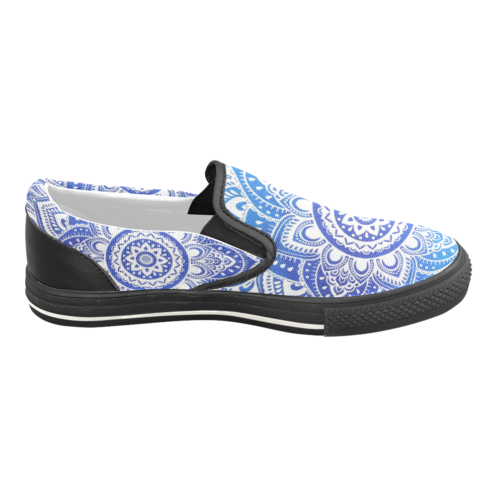 MANDALA LOTUS FLOWER Slip-on Canvas Shoes for Kid (Model 019)
