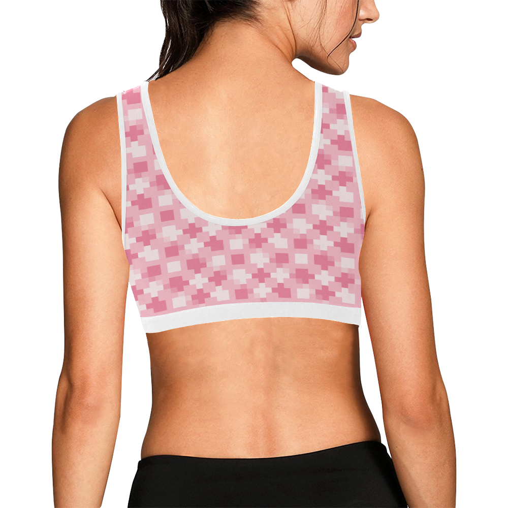 pink pattern Women's All Over Print Sports Bra (Model T52)