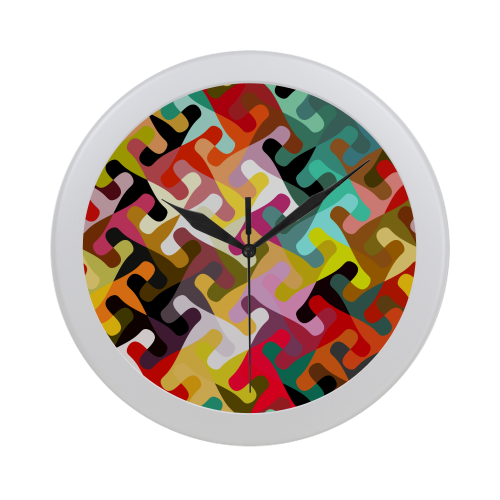 Colorful shapes Circular Plastic Wall clock