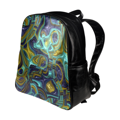 Abstract Art Deco 13 by JamColors Multi-Pockets Backpack (Model 1636)