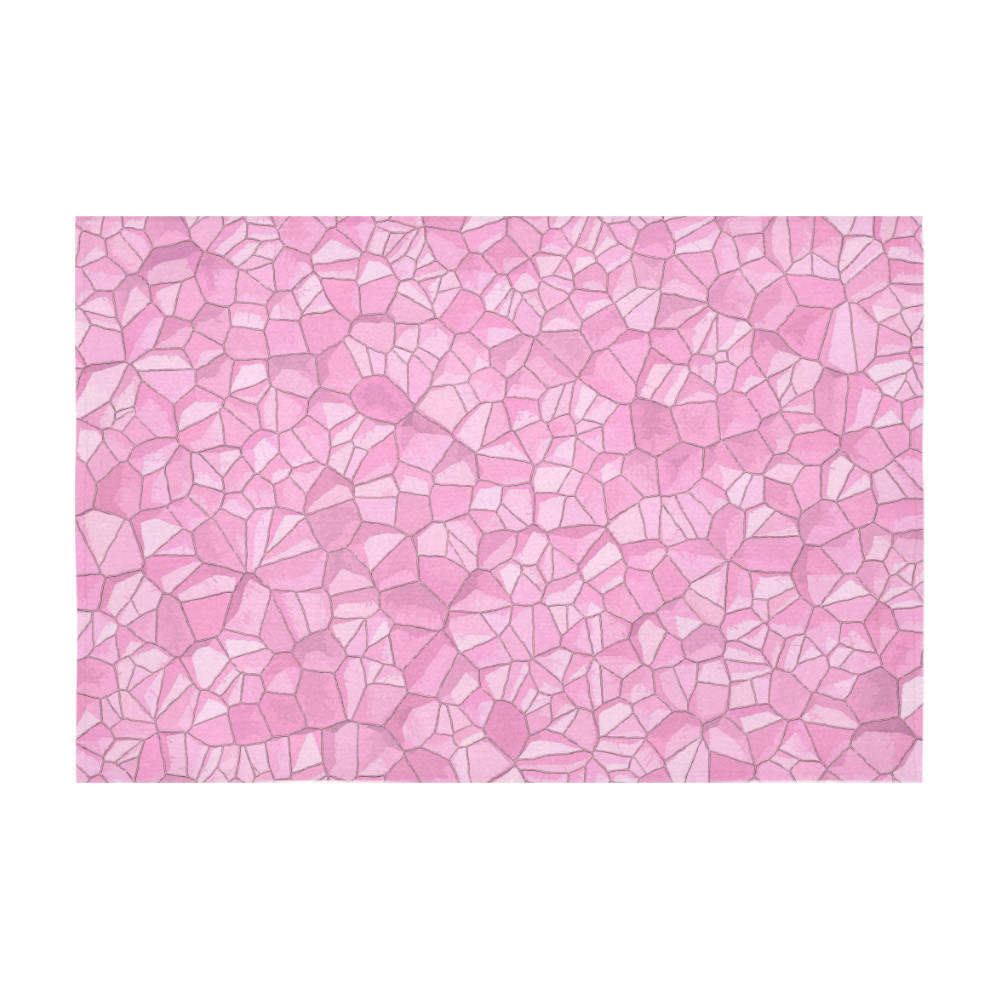 Pink Crystals Cotton Linen Tablecloth 60" x 90"