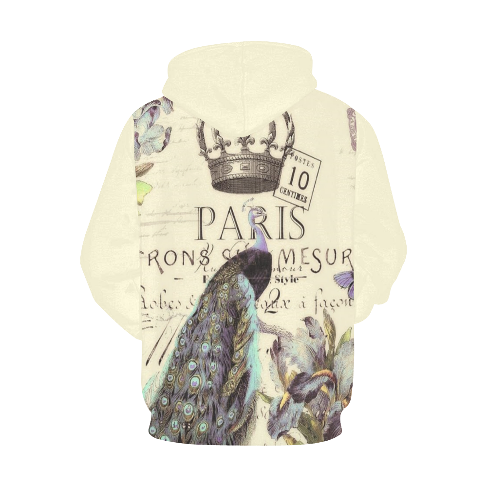 Peacock and crown All Over Print Hoodie for Men/Large Size (USA Size) (Model H13)