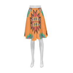 Misc shapes on an orange background Athena Women's Short Skirt (Model D15)