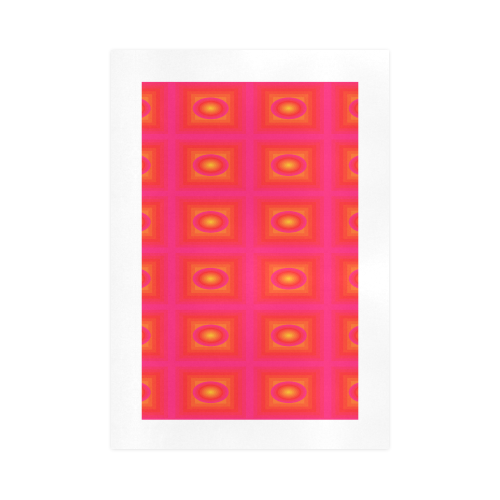 Pink yellow oval multiple squares Art Print 16‘’x23‘’