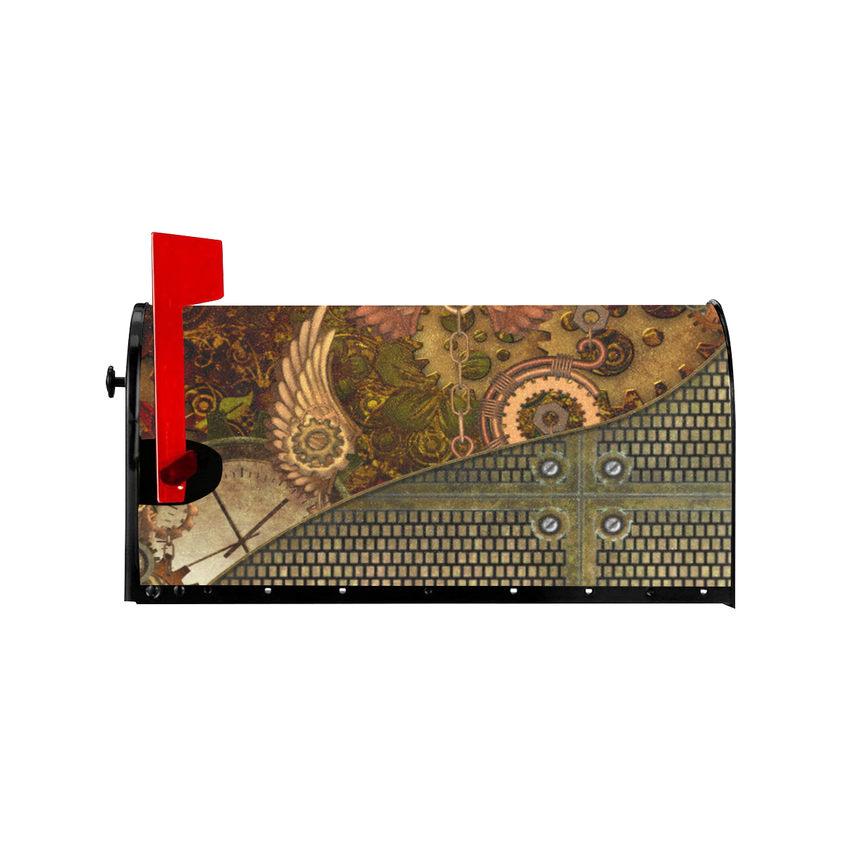 Steampunk, heart with wings Mailbox Cover
