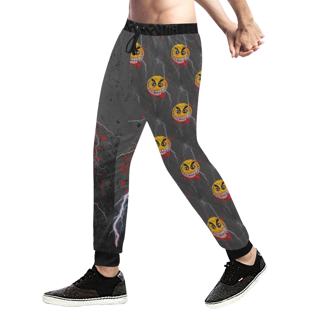 Laughing nightmare by Nico Bielow Men's All Over Print Sweatpants/Large Size (Model L11)