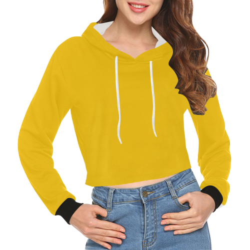color mango All Over Print Crop Hoodie for Women (Model H22)