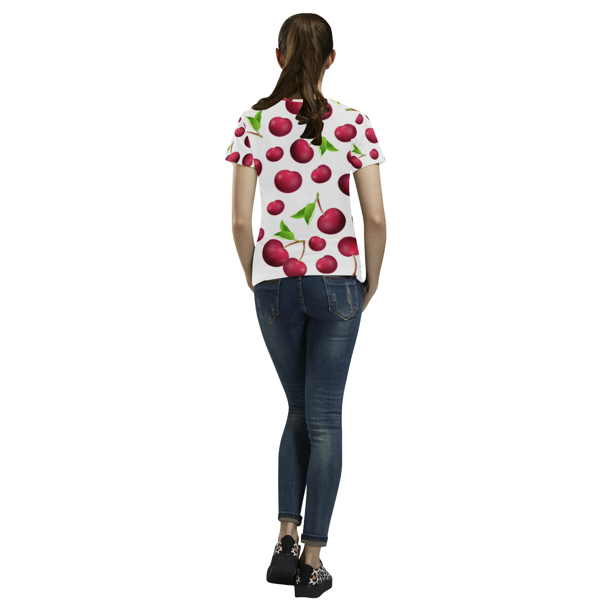 Cherries All Over Print T-Shirt for Women (USA Size) (Model T40)