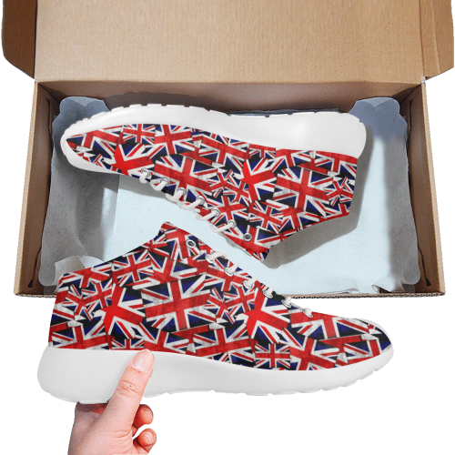 Union Jack British UK Flag Women's Basketball Training Shoes/Large Size (Model 47502)