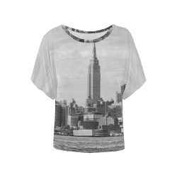 skyscraper-3279056 Women's Batwing-Sleeved Blouse T shirt (Model T44)