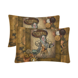 Steampunk lady with owl Custom Pillow Case 20"x 30" (One Side) (Set of 2)