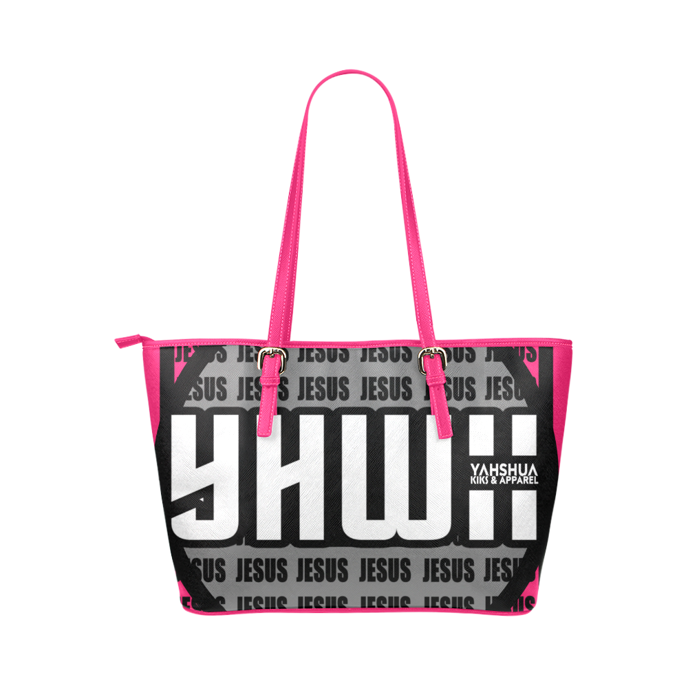 YHWH Meero Pink Leather Tote Bag/Small (Model 1651)