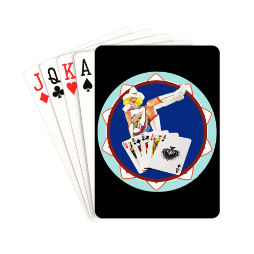 LasVegasIcons Poker Chip - Sassy Sally on Black Playing Cards 2.5"x3.5"