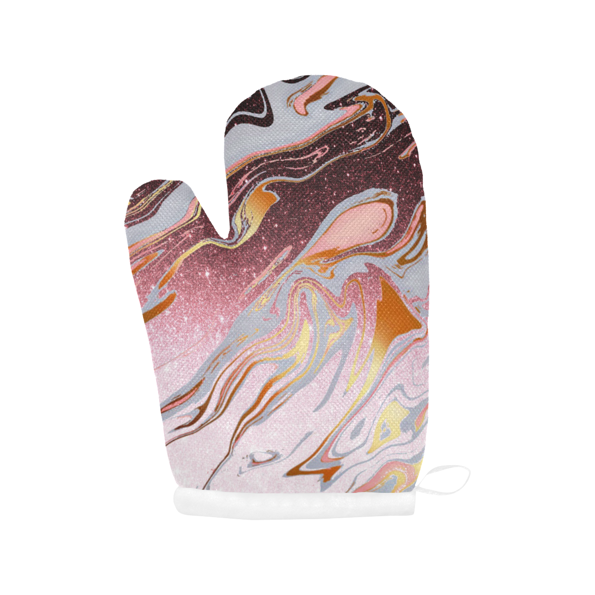 Rose gold glitter marble Oven Mitt (Two Pieces)