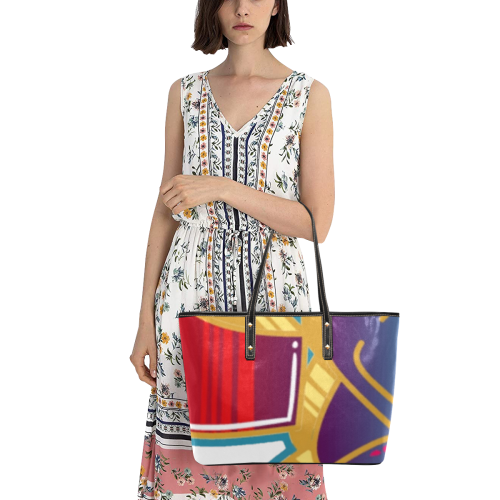 Art Pop Chic Leather Tote Bag (Model 1709)