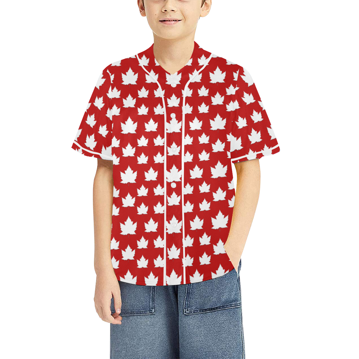 Kid's Canada Jersey Cute Team All Over Print Baseball Jersey for Kids (Model T50)