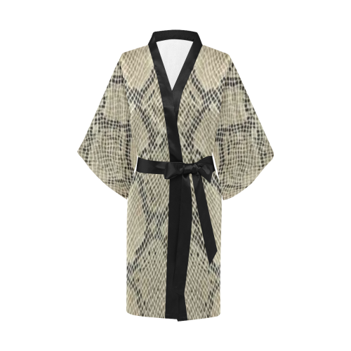 Snakeskin Pattern Lt Brown Kimono Robe