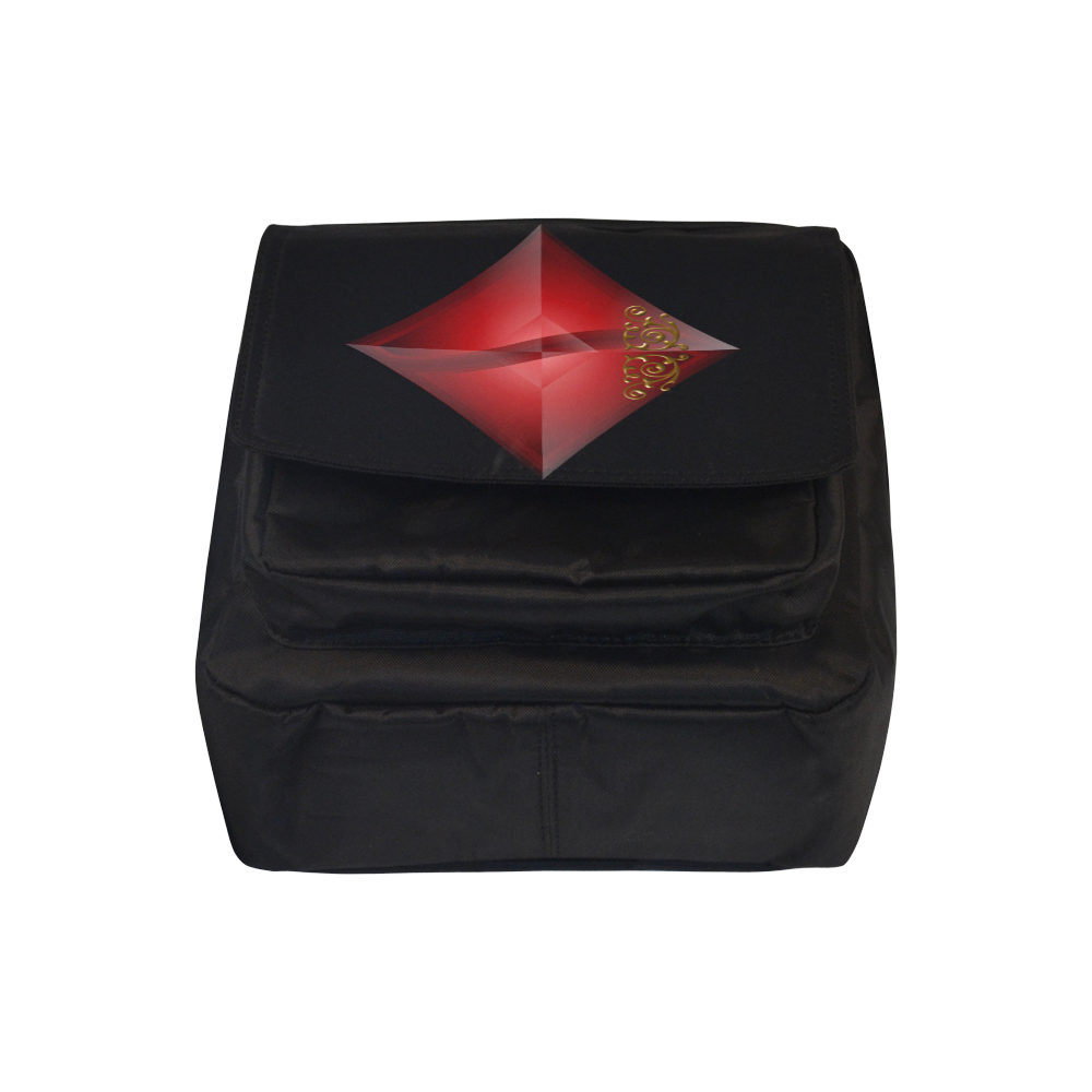 Diamond Symbol Las Vegas Casino Poker Card Shape on Black Crossbody Nylon Bags (Model 1633)