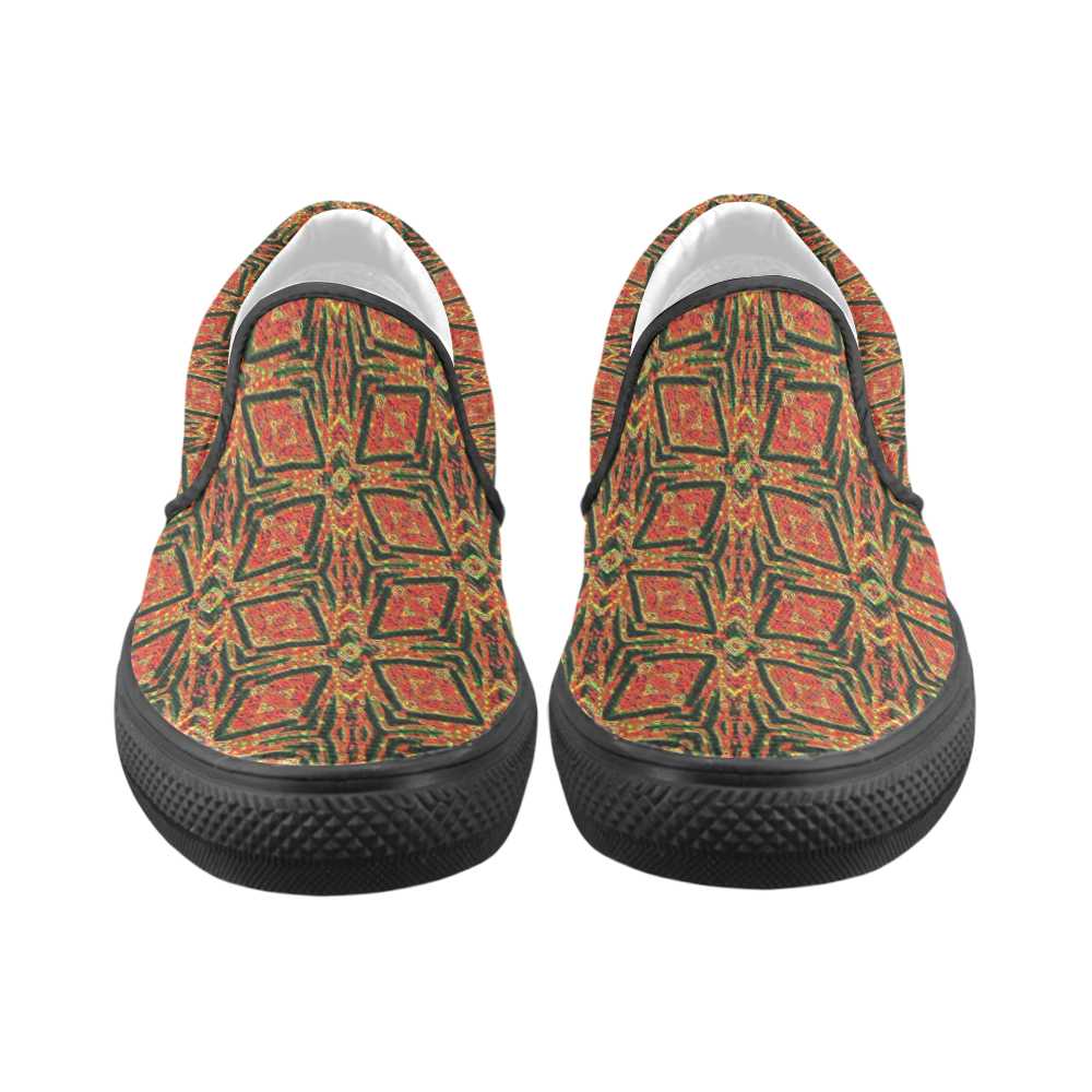 geometric doodle 2 Slip-on Canvas Shoes for Men/Large Size (Model 019)