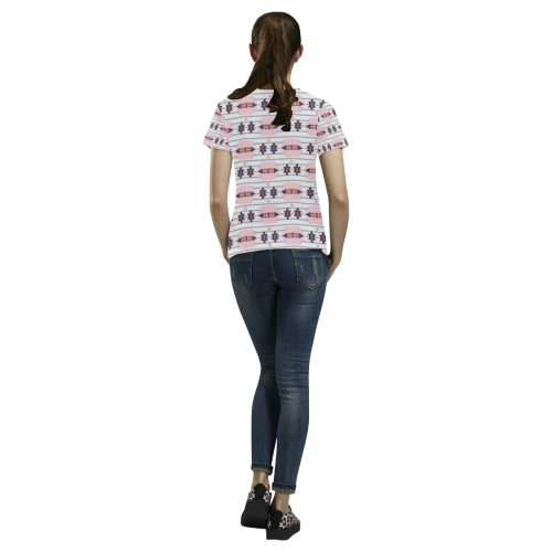 Aztec - Light Pink All Over Print T-Shirt for Women (USA Size) (Model T40)