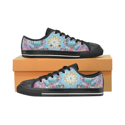 MANDALA DIAMONDS ARE FOREVER Low Top Canvas Shoes for Kid (Model 018)