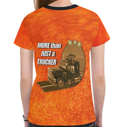 More than just a trucker New All Over Print T-shirt for Women (Model T45)