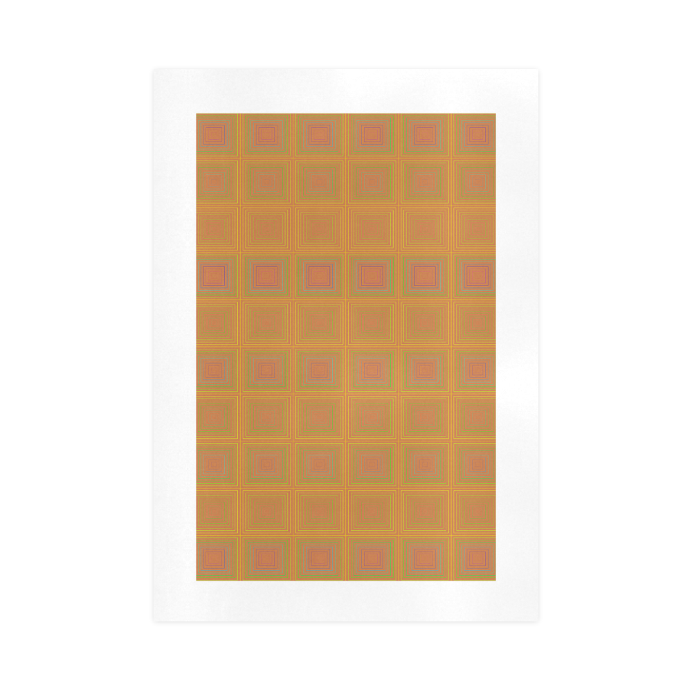 Golden pink multicolored multiple squares Art Print 16‘’x23‘’