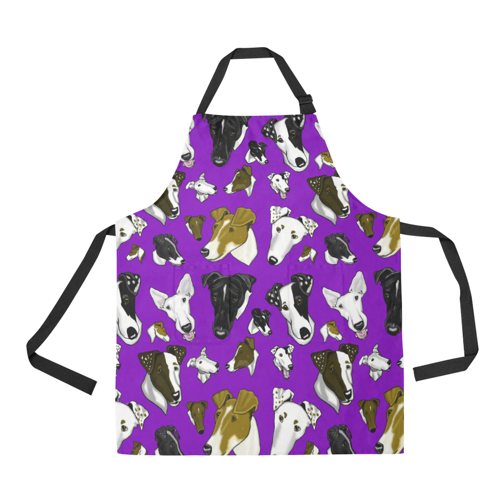 Smooth Fox Terrior -purple All Over Print Apron