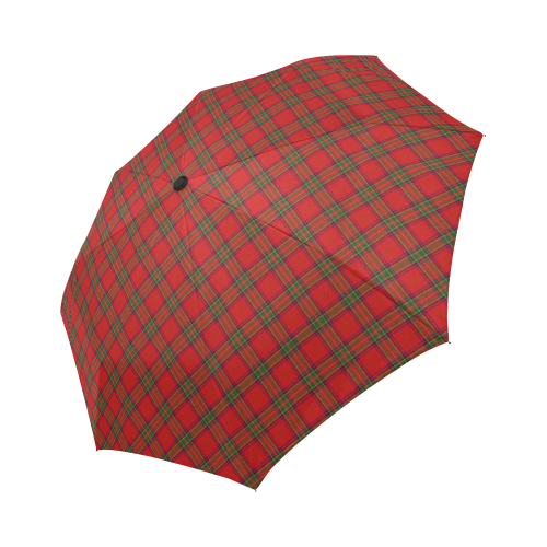 Red Tartan Plaid Pattern Auto-Foldable Umbrella (Model U04)