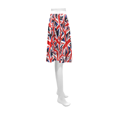 Union Jack British UK Flag - White Athena Women's Short Skirt (Model D15)