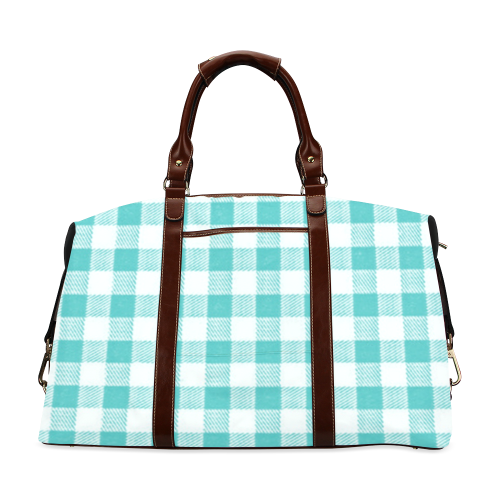 Teal Picnic Plaid Classic Travel Bag (Model 1643) Remake