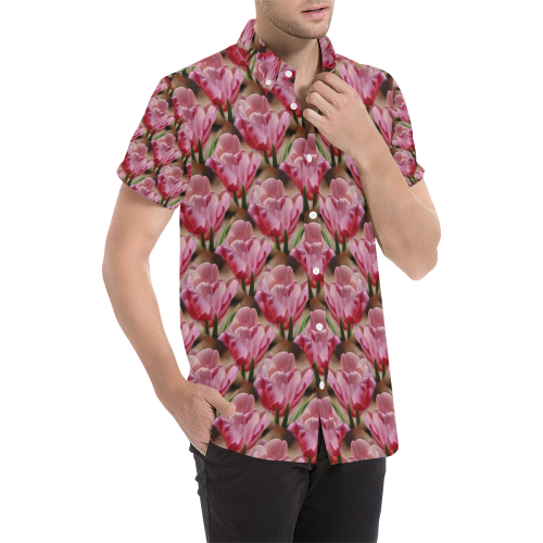 Tulip20170435_by_JAMColors Men's All Over Print Short Sleeve Shirt (Model T53)