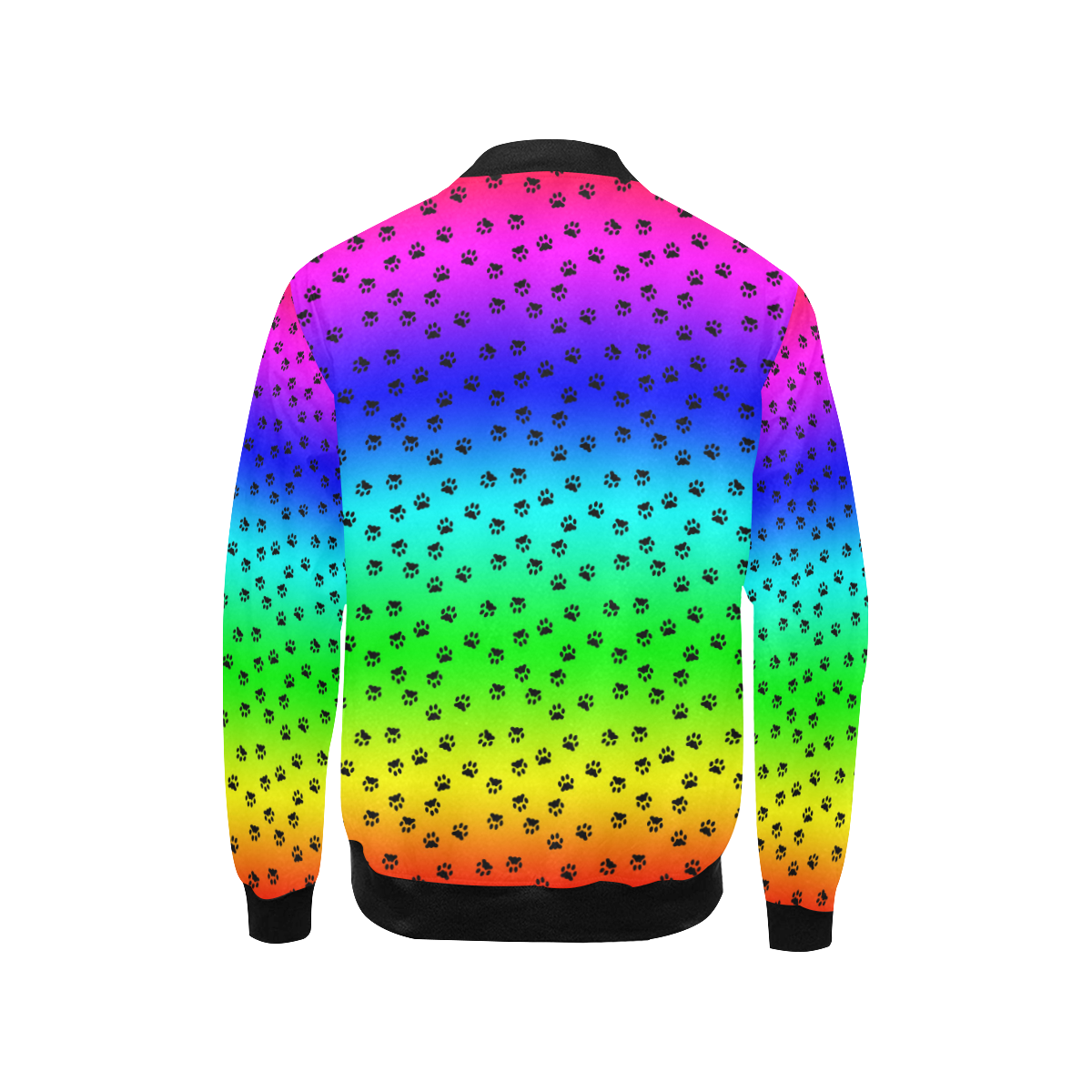 rainbow with black paws Kids' All Over Print Bomber Jacket (Model H40)