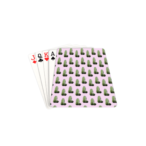 cactus pink pattern Playing Cards 2.5"x3.5"