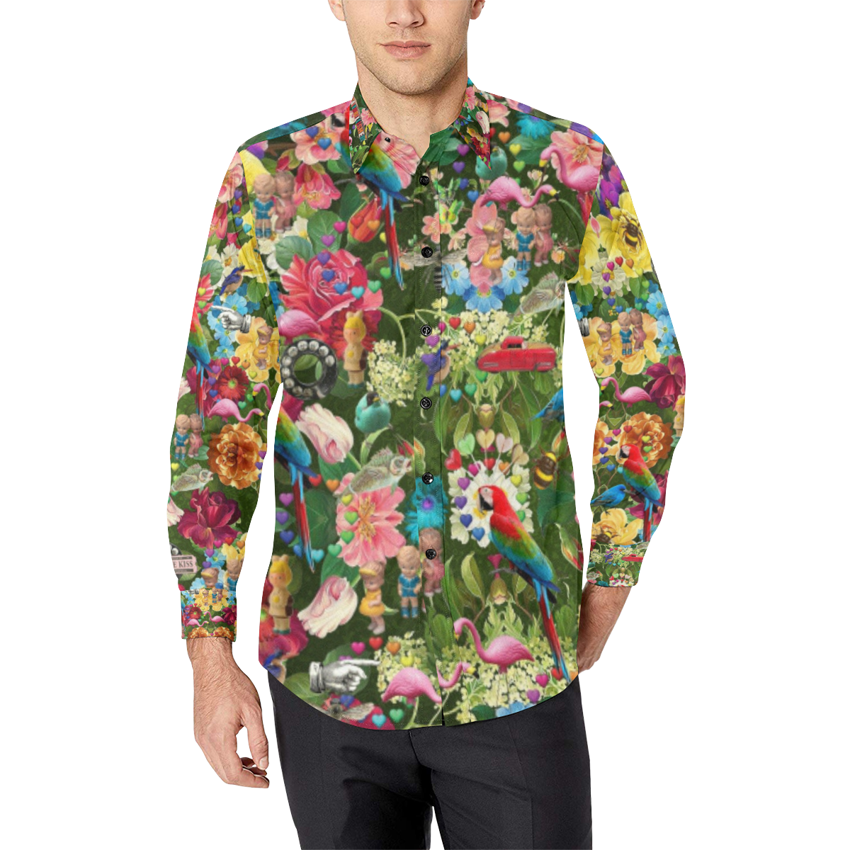 Is it Springtime Yet? Men's All Over Print Casual Dress Shirt (Model T61)