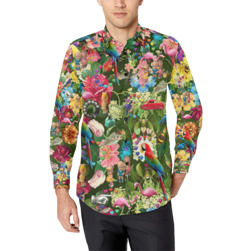 Is it Springtime Yet? Men's All Over Print Casual Dress Shirt (Model T61)