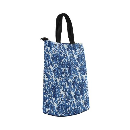 Digital Blue Camouflage Nylon Lunch Tote Bag (Model 1670)